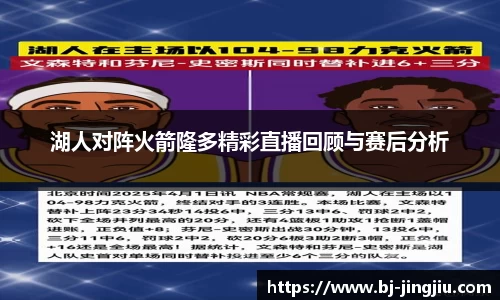 湖人对阵火箭隆多精彩直播回顾与赛后分析